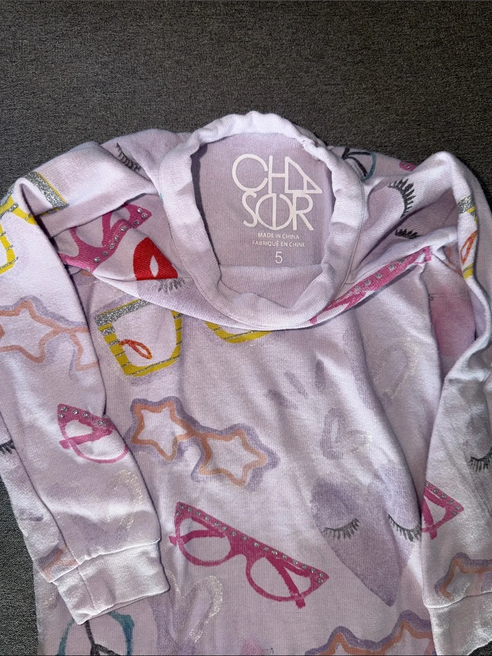 Girls' Chaser Pink Eyewear Print Set- Soft Long Sleeve Top & Pants